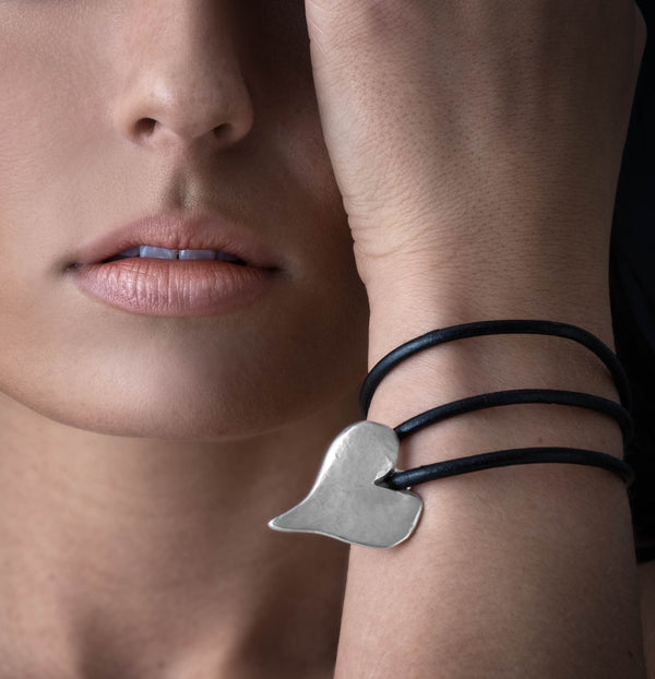 Modern Heart Necklace and Bracelet - Elegant Fine Jewelry