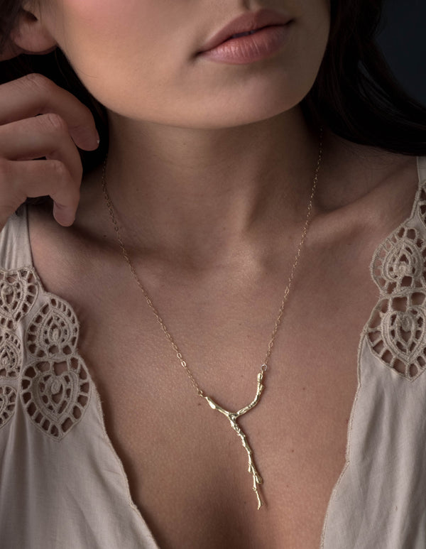Catherine DiSalle Elegant Fine Jewelry - Autumn Twilight Twig Necklace